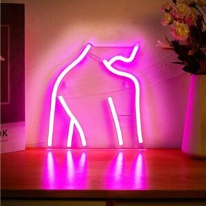 Female Figure Neon Pink Wall Sign - 1